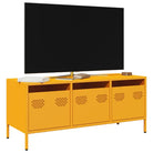 Industrieel tv-meubel met koudgewalst staal en verstelbare schroefpoten - Mosterdgeel / 1 / 101.5 cm - Tv-meubels