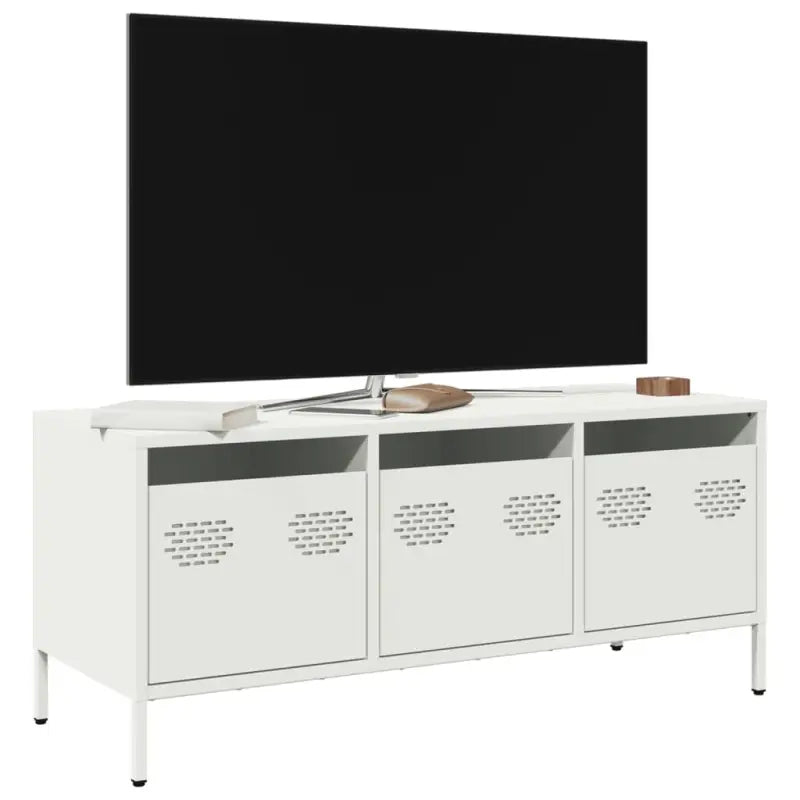 Industrieel tv-meubel met koudgewalst staal en verstelbare schroefpoten - Wit / 1 / 101.5 cm - Tv-meubels