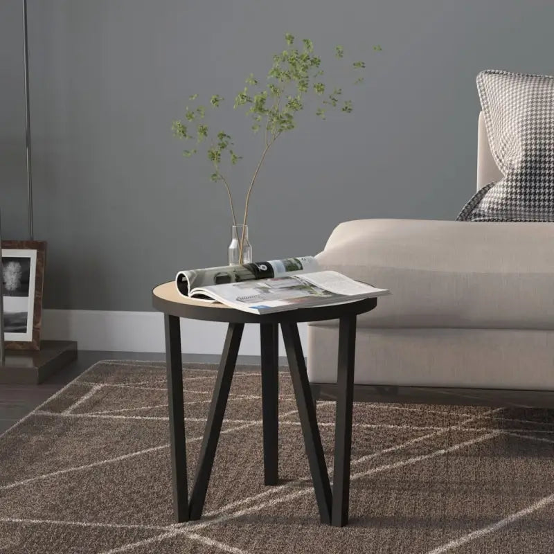 Industriële bijzettafel met gepoedercoat staal en MDF - Bijzettafels