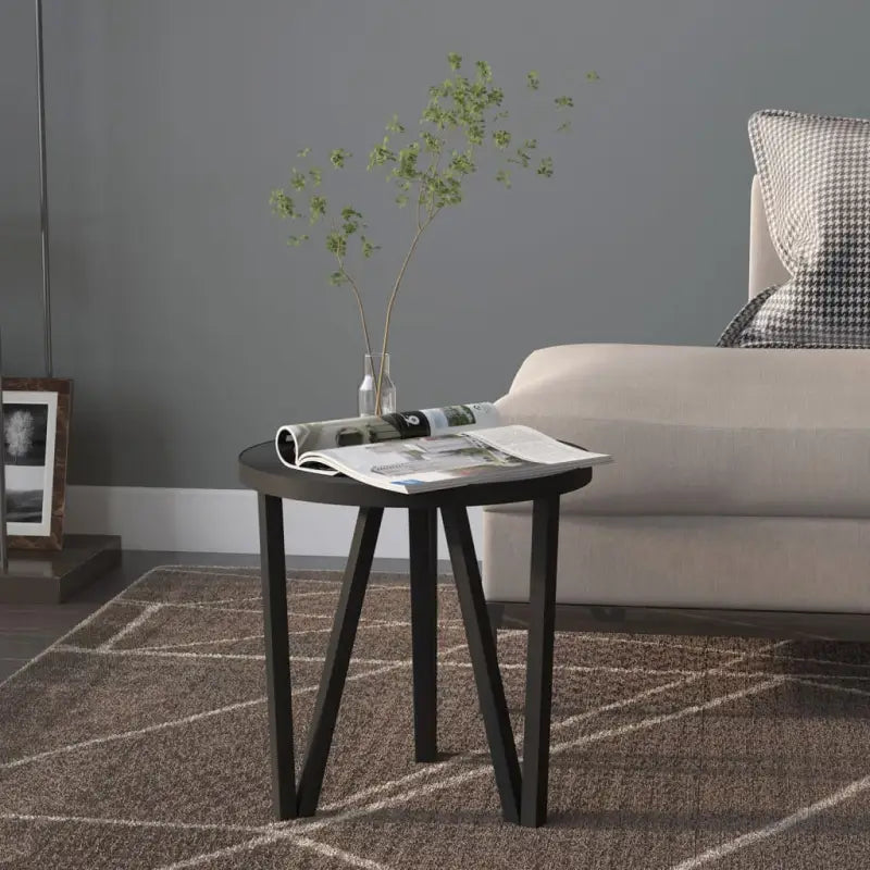 Industriële bijzettafel met gepoedercoat staal en MDF - Zwart / 1 - Bijzettafels
