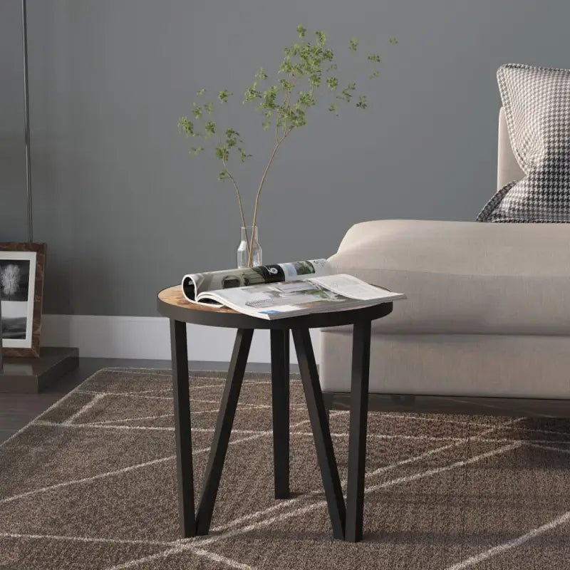 Industriële bijzettafel met gepoedercoat staal en MDF - Zwart en geel / 1 - Bijzettafels