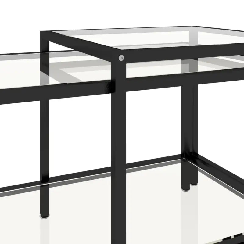 Industriële bijzettafels met gehard glas en gepoedercoat staal - Bijzettafels