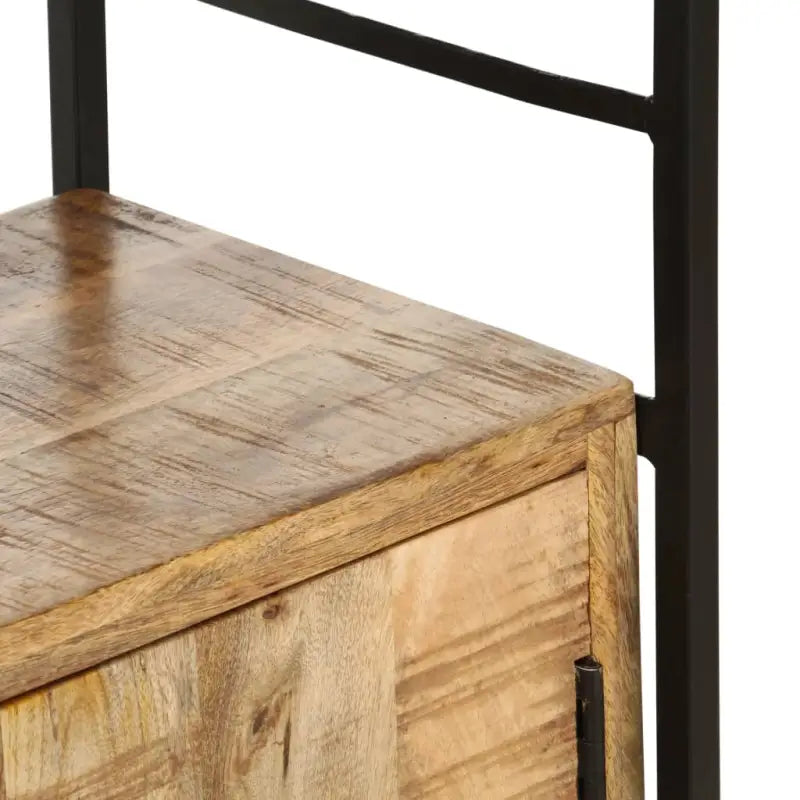 Industriële Boekenkast met Gepoedercoat IJzeren Frame en Ruw Mangohout - 1 / Ruw mangohout - Boekenkasten