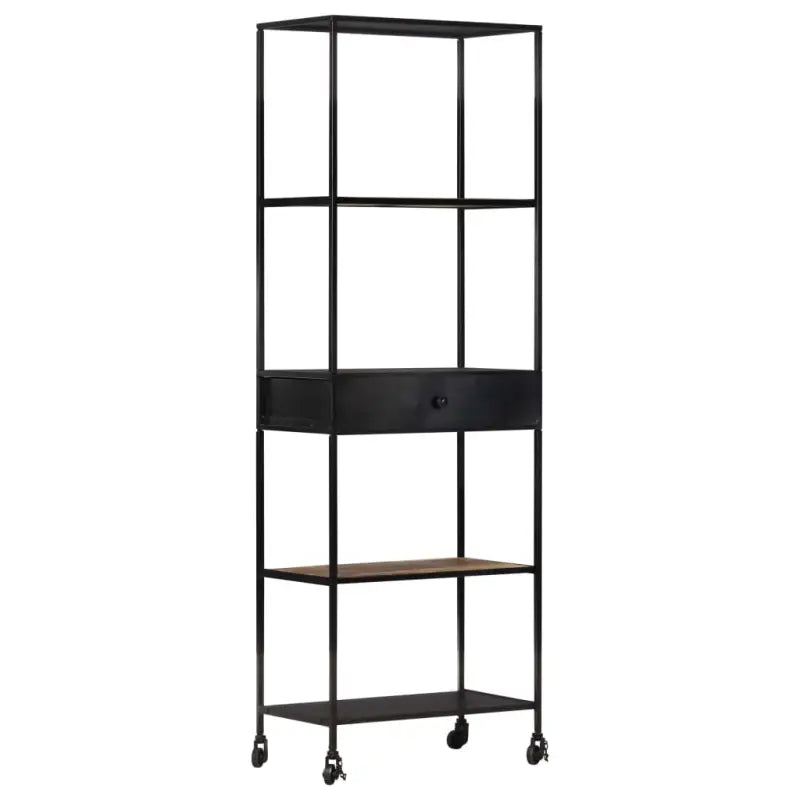 Industriële boekenkast van ruw mangohout als uniek meubelstuk - 1 / 60 cm - Boekenkasten