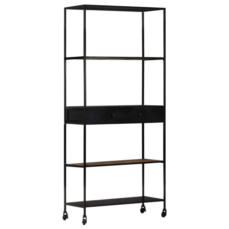 Industriële boekenkast van ruw mangohout als uniek meubelstuk - 1 / 80 cm - Boekenkasten
