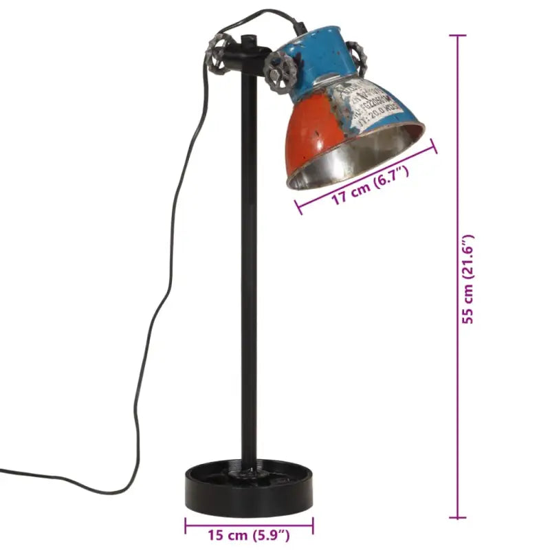 Industriële bureaulamp met E27 fitting en verstelbare lampenkap - Lampen