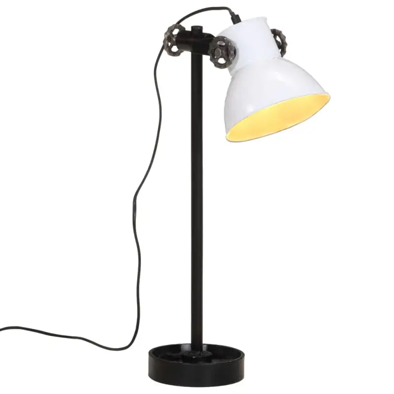 Industriële bureaulamp met E27 fitting en verstelbare lampenkap - Wit / 1 - Lampen
