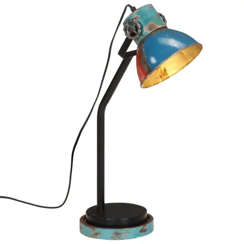 Industriële bureaulamp met massief mangohout en e27 fitting - Multikleur / 1 - Lampen