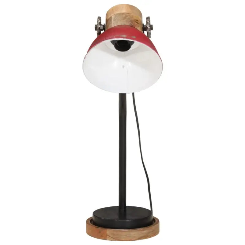 Industriële bureaulamp met massief mangohout en e27 fitting - Lampen