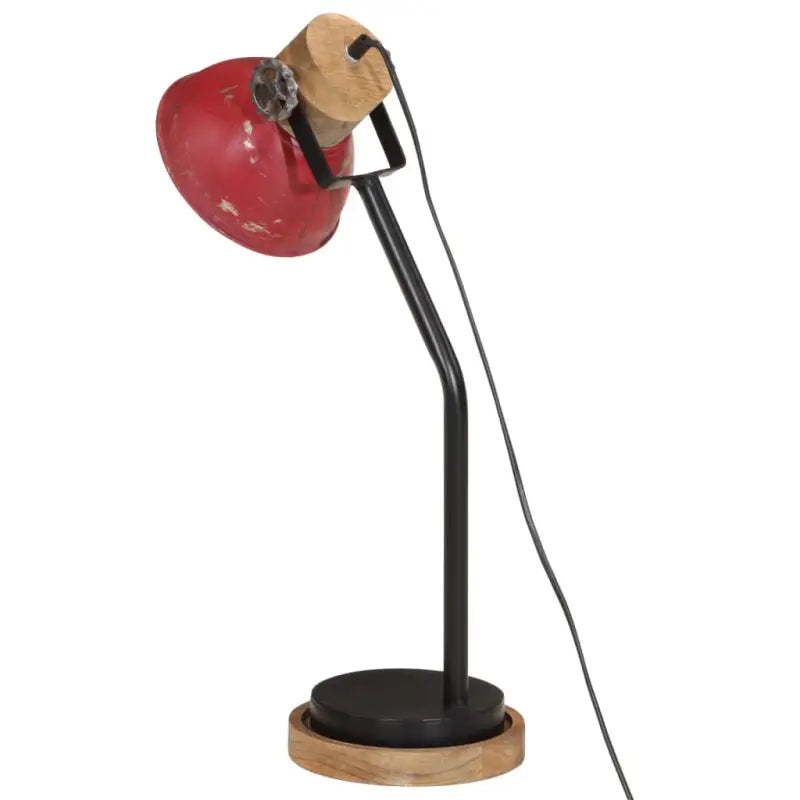 Industriële bureaulamp met massief mangohout en e27 fitting - Lampen