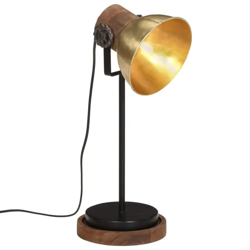 Industriële bureaulamp van massief mangohout met E27 fitting - Koper / 1 - Lampen