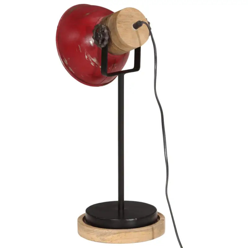 Industriële bureaulamp van massief mangohout met E27 fitting - Lampen