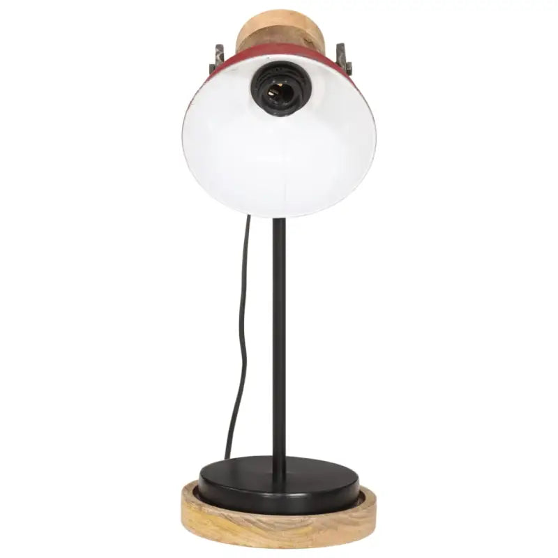 Industriële bureaulamp van massief mangohout met E27 fitting - Lampen
