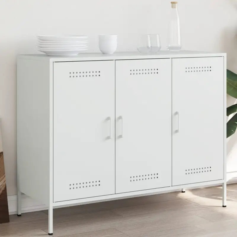 Industriële dressoir met koudgewalst staal en verstelbare schroefpoten - Wit / 1 - Dressoirs & buffetkasten