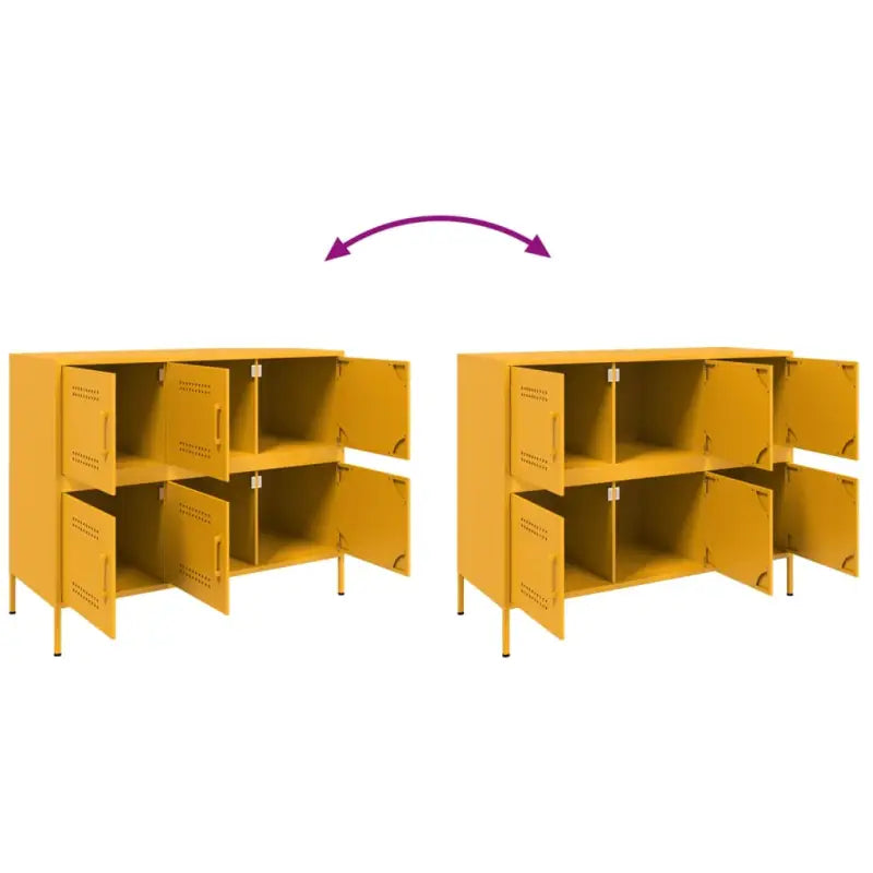 Industriële dressoir met koudgewalst staal en verstelbare schroefpoten - Dressoirs & buffetkasten