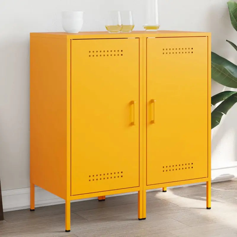 Industriële dressoir met koudgewalst staal en verstelbare schroefpoten - Geel / 2 - Dressoirs & buffetkasten