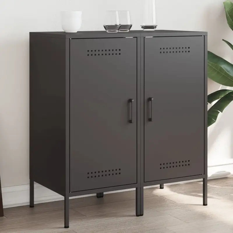 Industriële dressoir met koudgewalst staal en verstelbare schroefpoten - Zwart / 2 - Dressoirs & buffetkasten