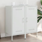 Industriële dressoir met koudgewalst staal en verstelbare schroefpoten - Wit / 2 - Dressoirs & buffetkasten