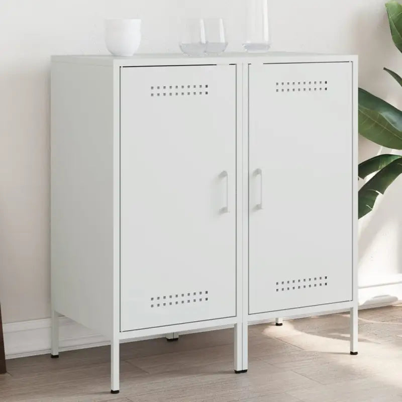 Industriële dressoir met koudgewalst staal en verstelbare schroefpoten - Wit / 2 - Dressoirs & buffetkasten