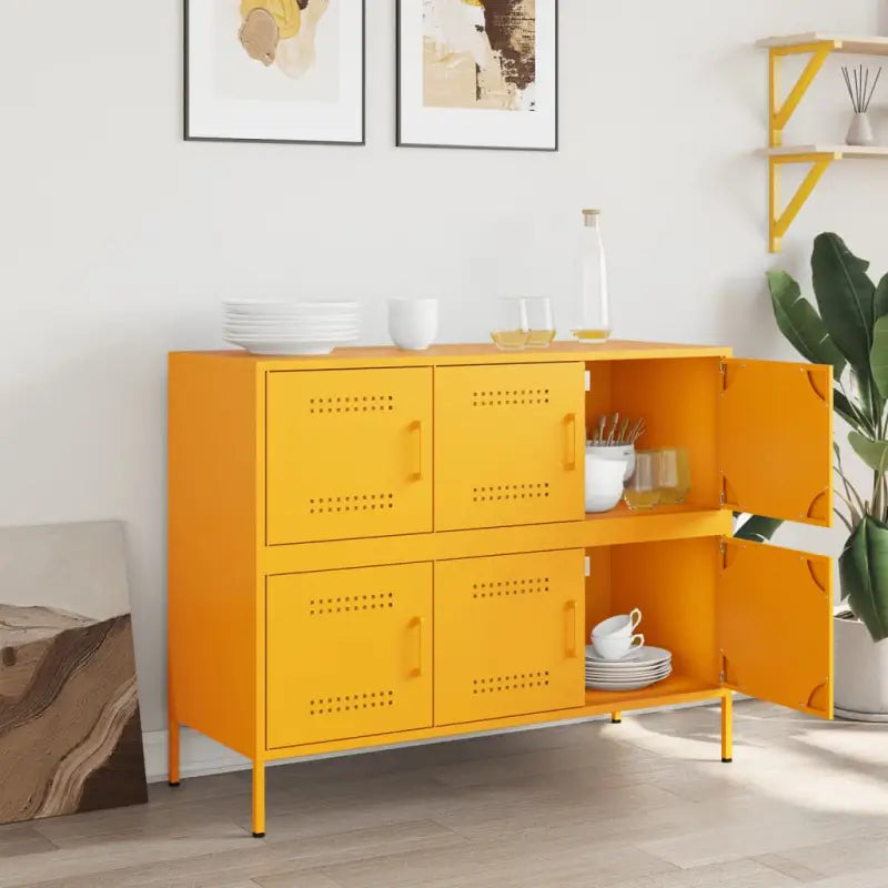 Industriële dressoir met koudgewalst staal en verstelbare schroefpoten - Dressoirs & buffetkasten