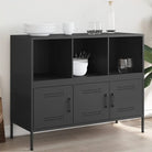 Industriële dressoir met koudgewalst staal en verstelbare schroefpoten - Zwart / 1 - Dressoirs & buffetkasten