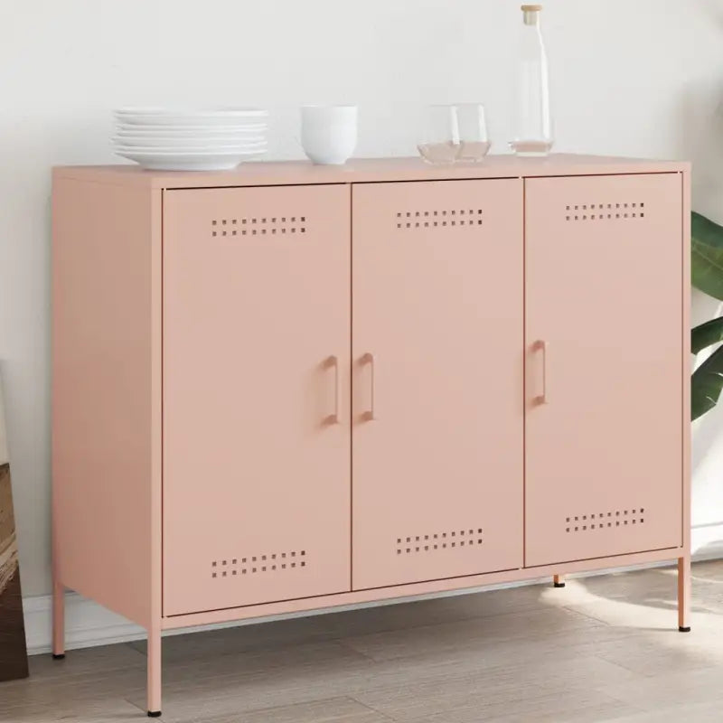 Industriële dressoir met koudgewalst staal en verstelbare schroefpoten - Roze / 1 - Dressoirs & buffetkasten