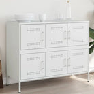 Industriële dressoir met koudgewalst staal en verstelbare schroefpoten - Wit / 1 - Dressoirs & buffetkasten