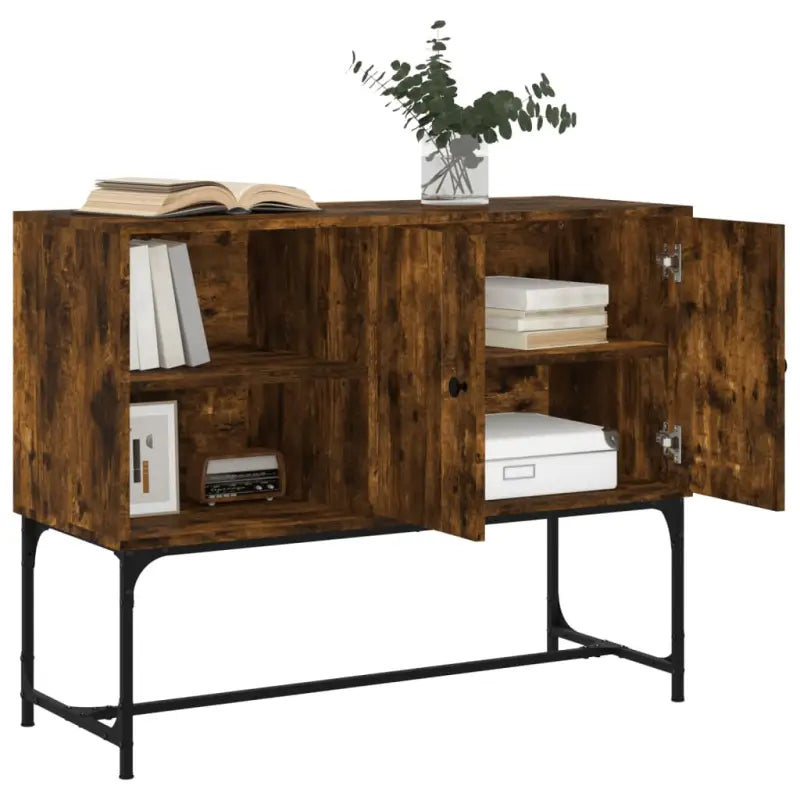 Industriële dressoir met metalen poten en bewerkt hout - Dressoirs & buffetkasten