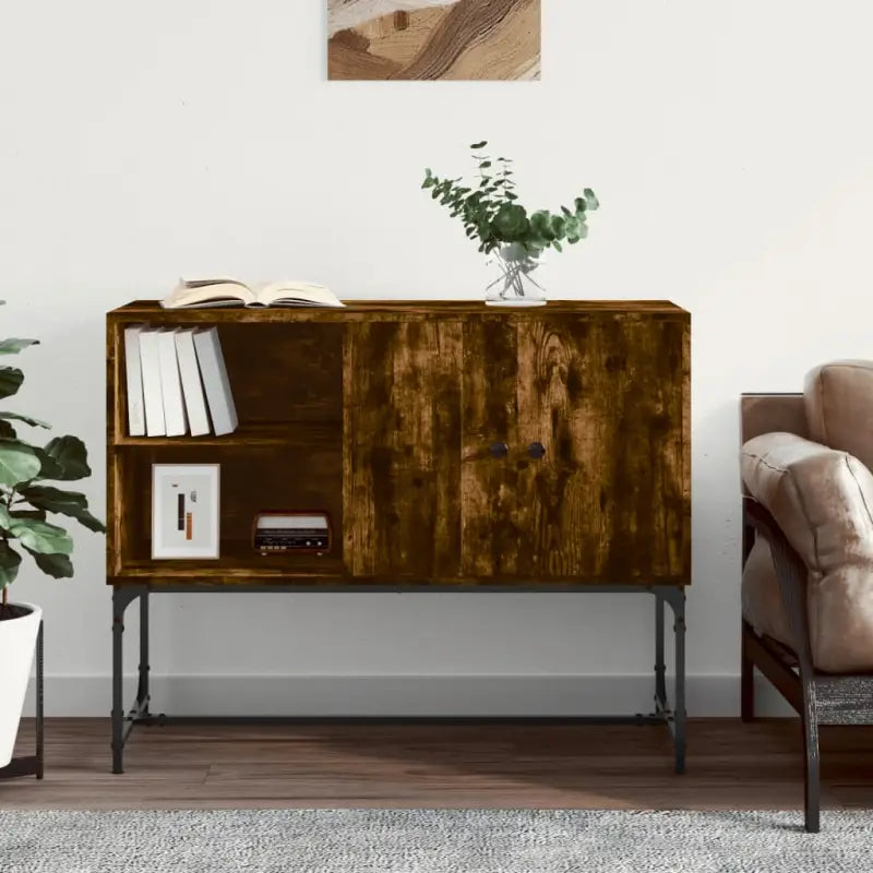 Industriële dressoir met metalen poten en bewerkt hout - Dressoirs & buffetkasten
