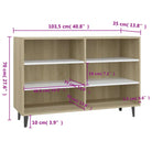 Industriële dressoir van bewerkt hout met metalen poten - Dressoirs & buffetkasten