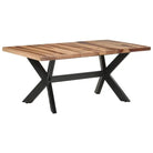 Industriële eettafel van massief acaciahout met honingkleurige afwerking - Eettafels