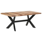 Industriële eettafel van massief acaciahout met honingkleurige afwerking - Eettafels