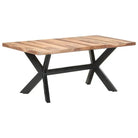 Industriële eettafel van massief acaciahout met honingkleurige afwerking - 180 x 90 x 75 cm / 1 - Eettafels