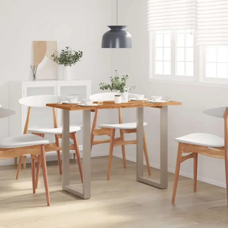Industriële eettafel van massief acaciahout voor stijlvolle eetkamers - Zilver / 110 x 50 x 76 cm table / 1 - Eettafels