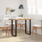 Industriële eettafel van massief acaciahout voor stijlvolle eetkamers - Zwart / 110 x 50 x 76 cm / 1 - Eettafels
