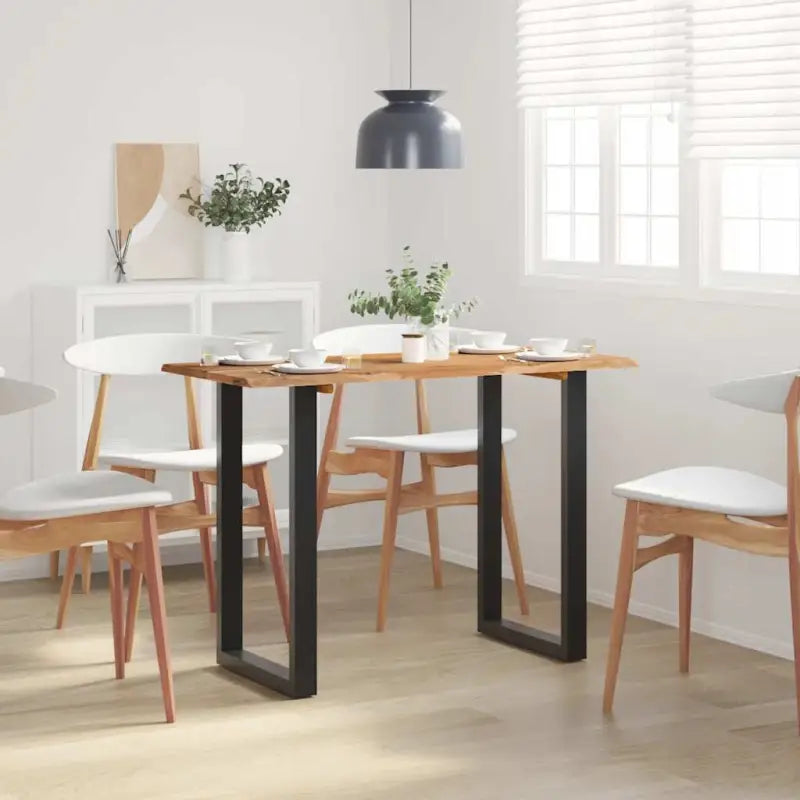 Industriële eettafel van massief acaciahout voor stijlvolle eetkamers - Zwart / 110 x 50 x 76 cm / 1 - Eettafels