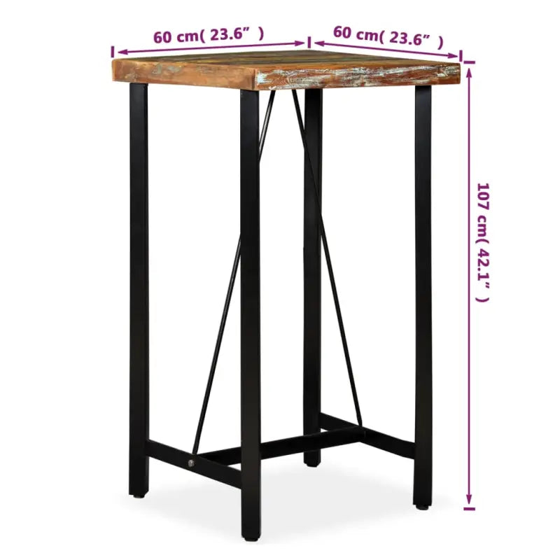 Industriële eettafel van massief gerecycled hout voor je keuken of eetkamer - Eettafels