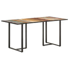 Industriële eettafel van massief mangohout voor een robuuste look - 160 x 80 x 76 cm / 1 / massief gerecycled hout