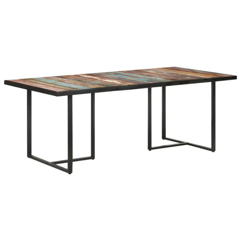Industriële eettafel van massief mangohout voor een robuuste look - 200 x 100 x 76 cm / 1 / massief gerecycled hout