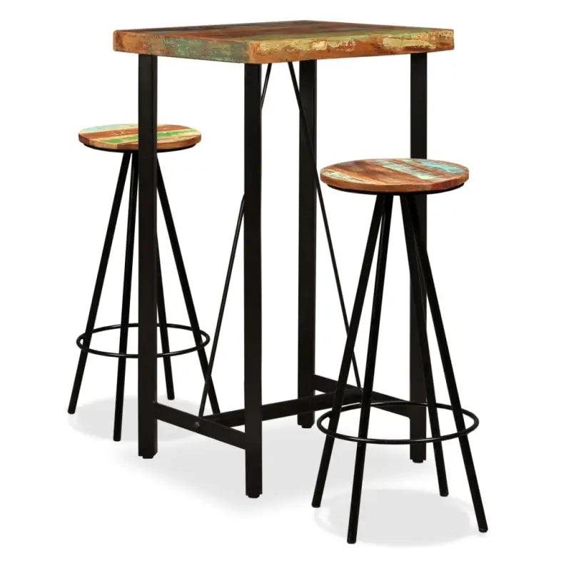 Industriele eettafelset met gerecycled hout voor huis bar en restaurant - Eetkamersets