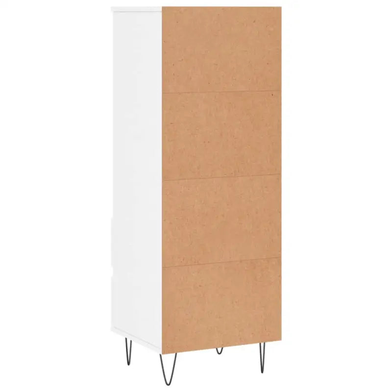 Industriële hoge kast in bewerkt hout met hoogglans wit finish - Dressoirs & buffetkasten