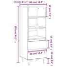 Industriële hoge kast in bewerkt hout met hoogglans wit finish - Dressoirs & buffetkasten