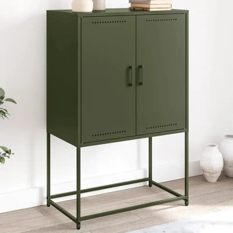 Industriële hoge kast voor woon- of slaapkamer met robuust staal - Groen / 1 - Dressoirs & buffetkasten