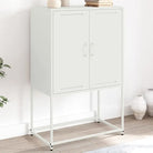 Industriële hoge kast voor woon- of slaapkamer met robuust staal - Wit / 1 - Dressoirs & buffetkasten