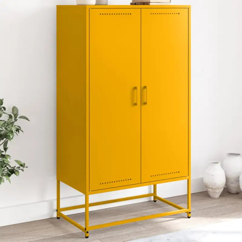 Industriële hoge kast voor woonkamer en slaapkamer van robuust staal - Geel / 1 - Dressoirs & buffetkasten