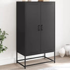 Industriële hoge kast voor woonkamer en slaapkamer van robuust staal - Zwart / 1 - Dressoirs & buffetkasten