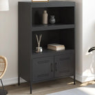 Industriële hoge kast voor woonkamer of slaapkamer duurzame stijl - Zwart / 1 - Dressoirs & buffetkasten