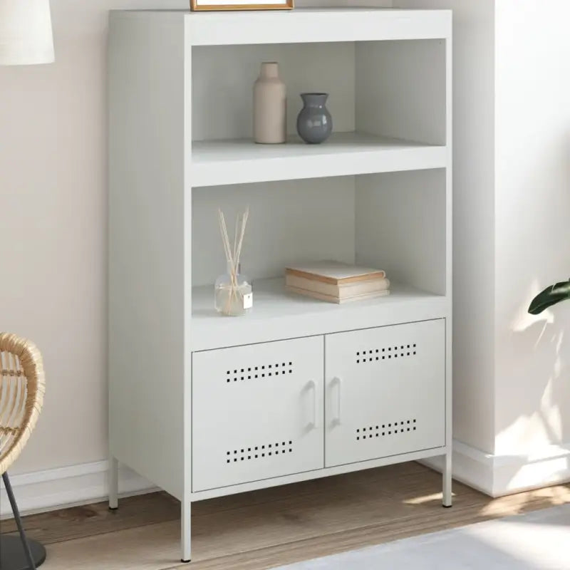 Industriële hoge kast voor woonkamer of slaapkamer duurzame stijl - Wit / 1 - Dressoirs & buffetkasten