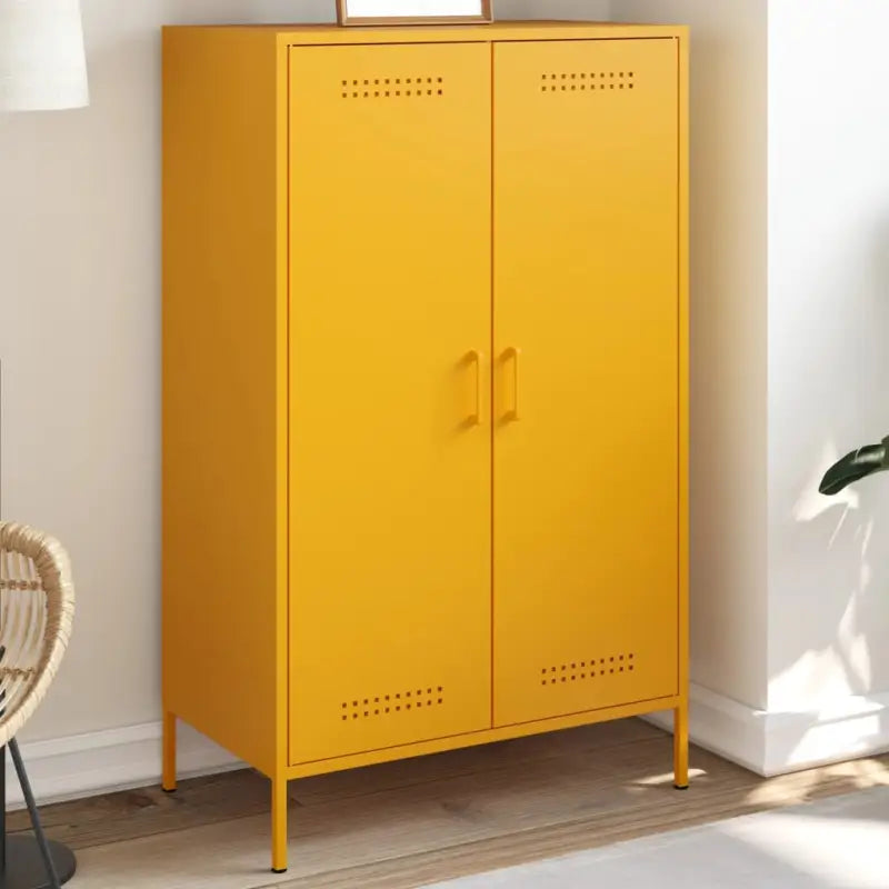 Industriële hoge kast voor woonkamer of slaapkamer van stevig staal - Geel / 1 - Dressoirs & buffetkasten
