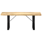 Industriële houten bankje voor keuken en eettafel van massief mangohout - Bruin / 110 cm - Keuken- & eettafelbanken